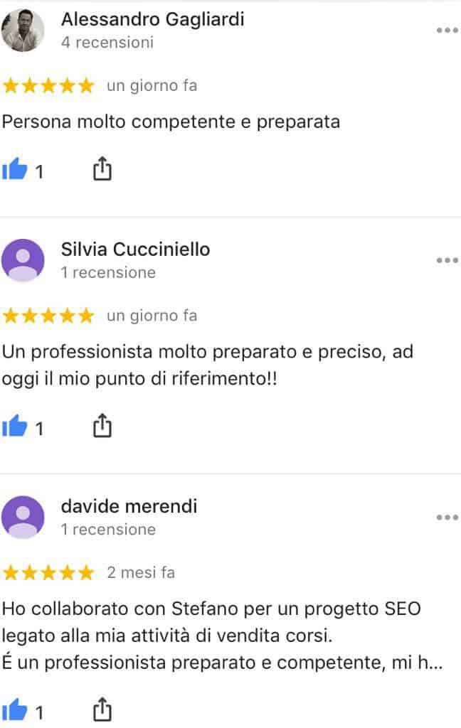 Testimonianze-positive-Recensioni-verificate-referenze-Google-My-Business-Stefano-Diversi-SEM-Specialist-Stefano
