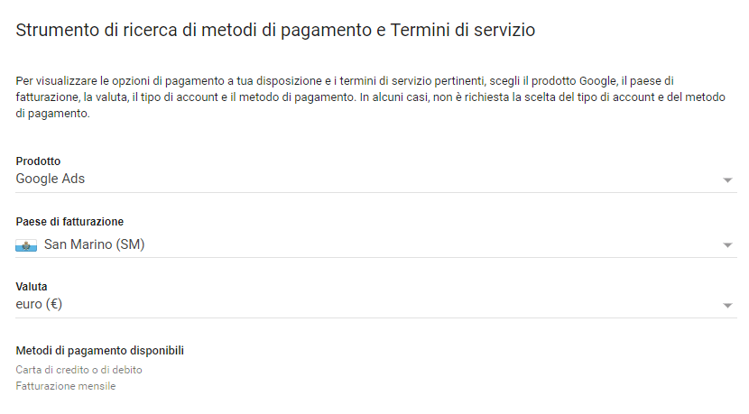 metodi-di-pagamento-google-ads-euro-RSM-azienda-san-marino