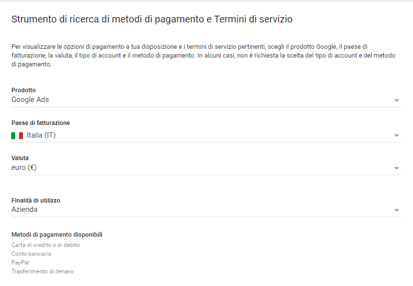 metodi-di-pagamento-google-ads-euro-italia-azienda