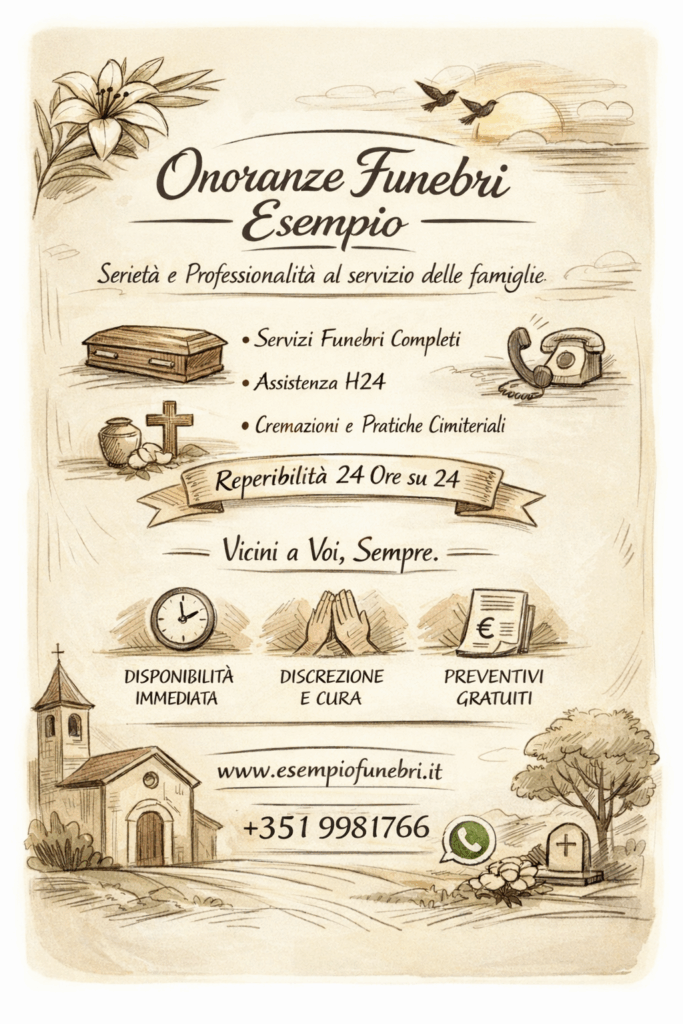 Esempio Volantino Onoranze Funebri