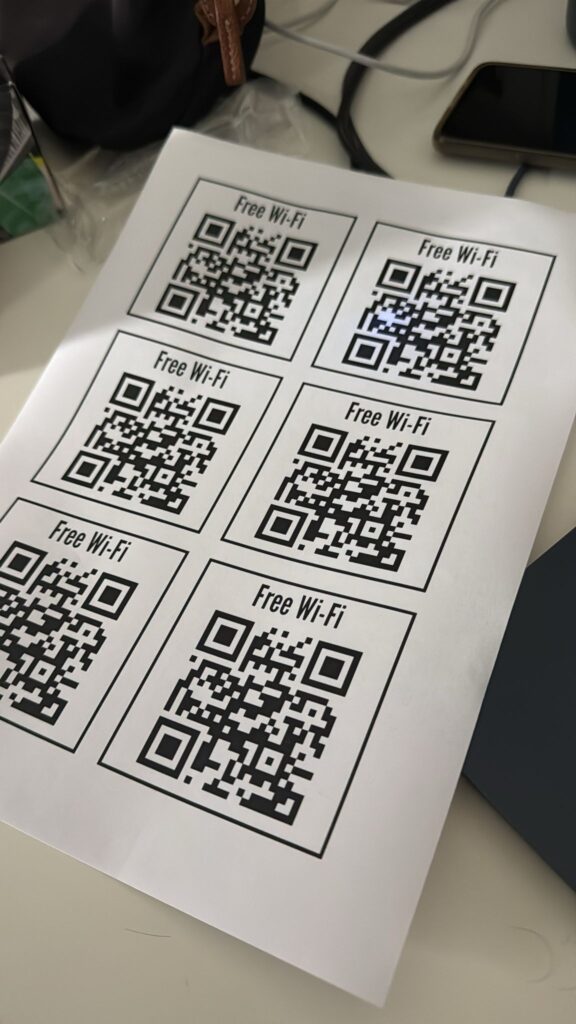 qr code stampati free wifi